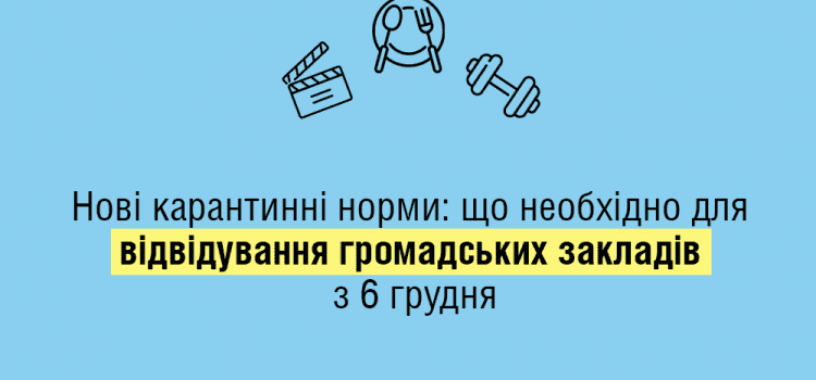 Нові карантинні норми: що необхідно для відвідування громадських закладів з 6 грудня